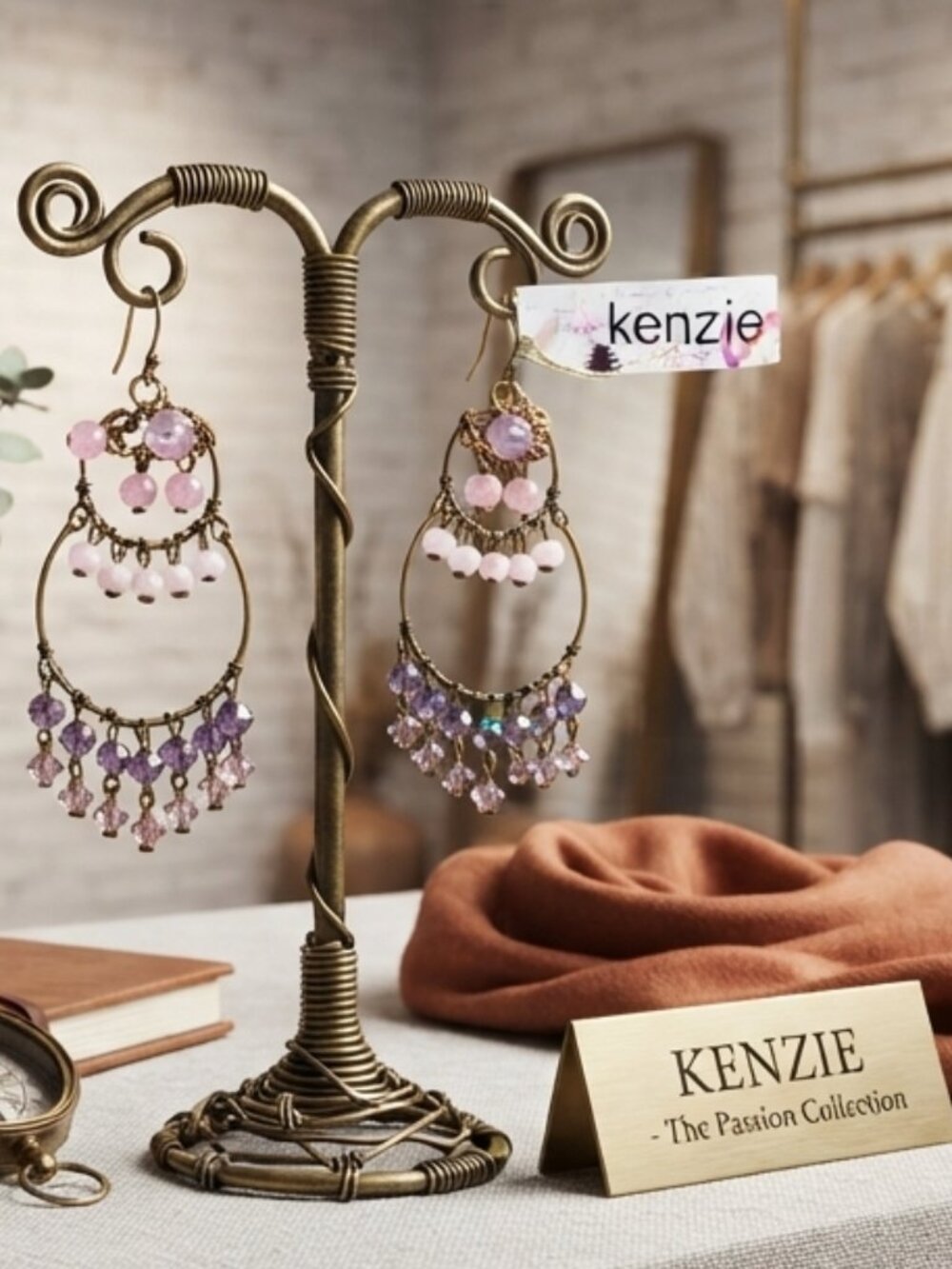 Kenzie "Passion" Bohemian Multi-Tier Beaded Fish Hook Dangle Earrings